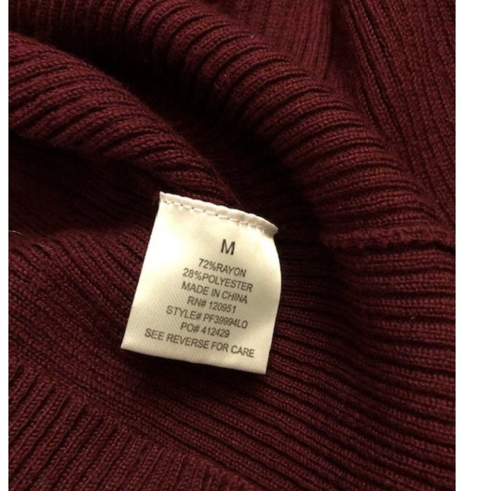 PINK ROSE Dark Red Ribbed Sweater Top Size M - Picture 6 of 6